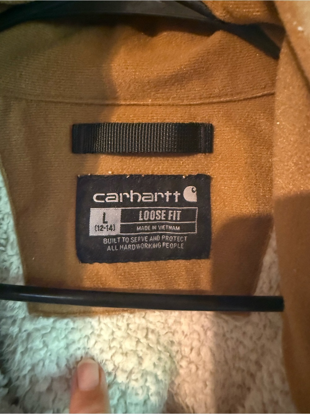Carhartt Cream Sherpa Fleece Pullover Jacket - Picture 2 of 2